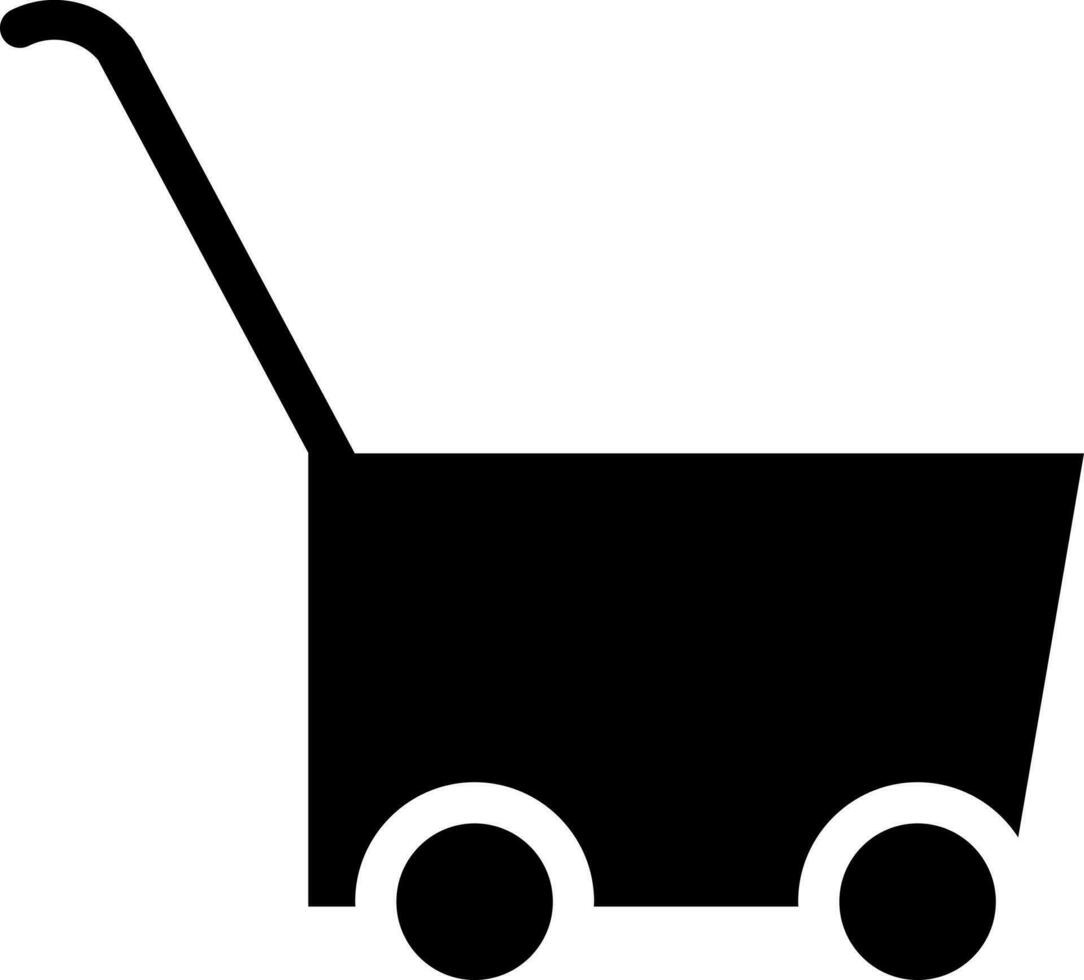 Shopping cart icon in Black and White color. vector