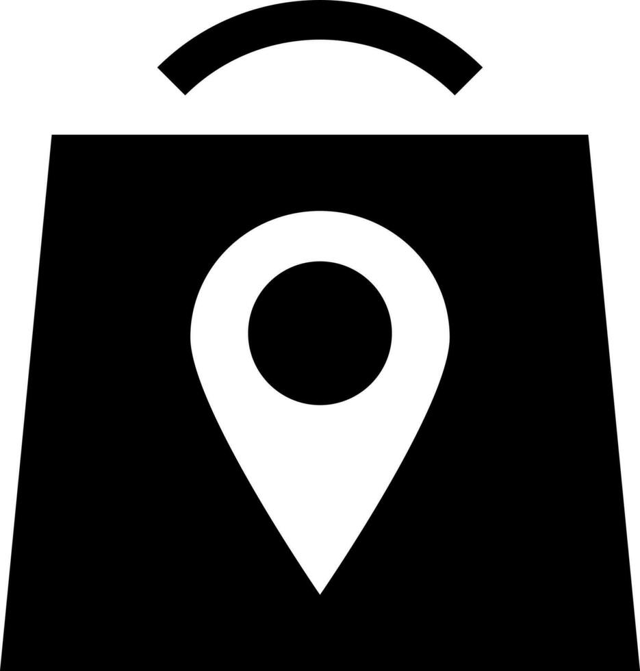 Shopping center location icon in Black and White color. vector