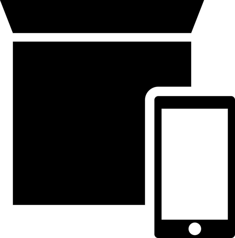 Delivery box with smartphone icon. vector