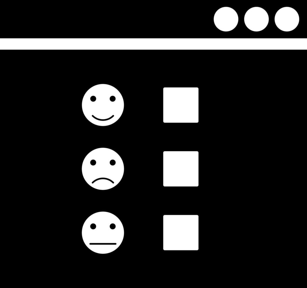 Online review with emoji icon or symbol. vector