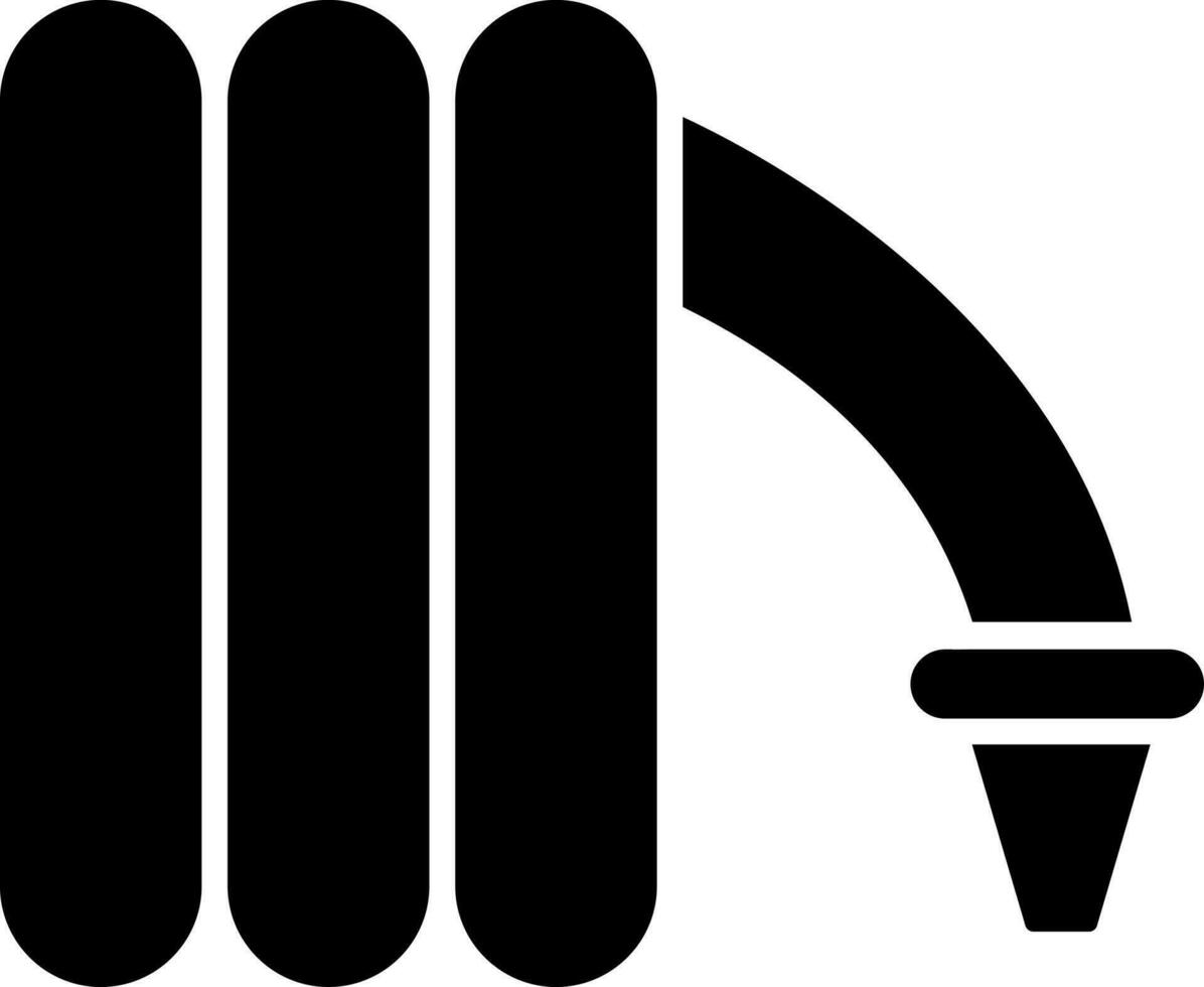 ilustración de agua manguera icono en negro color. vector