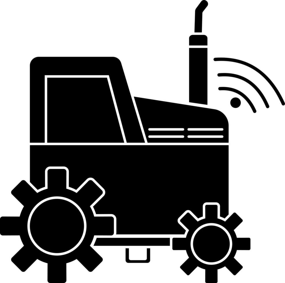 Flat style tractor icon or symbol. vector