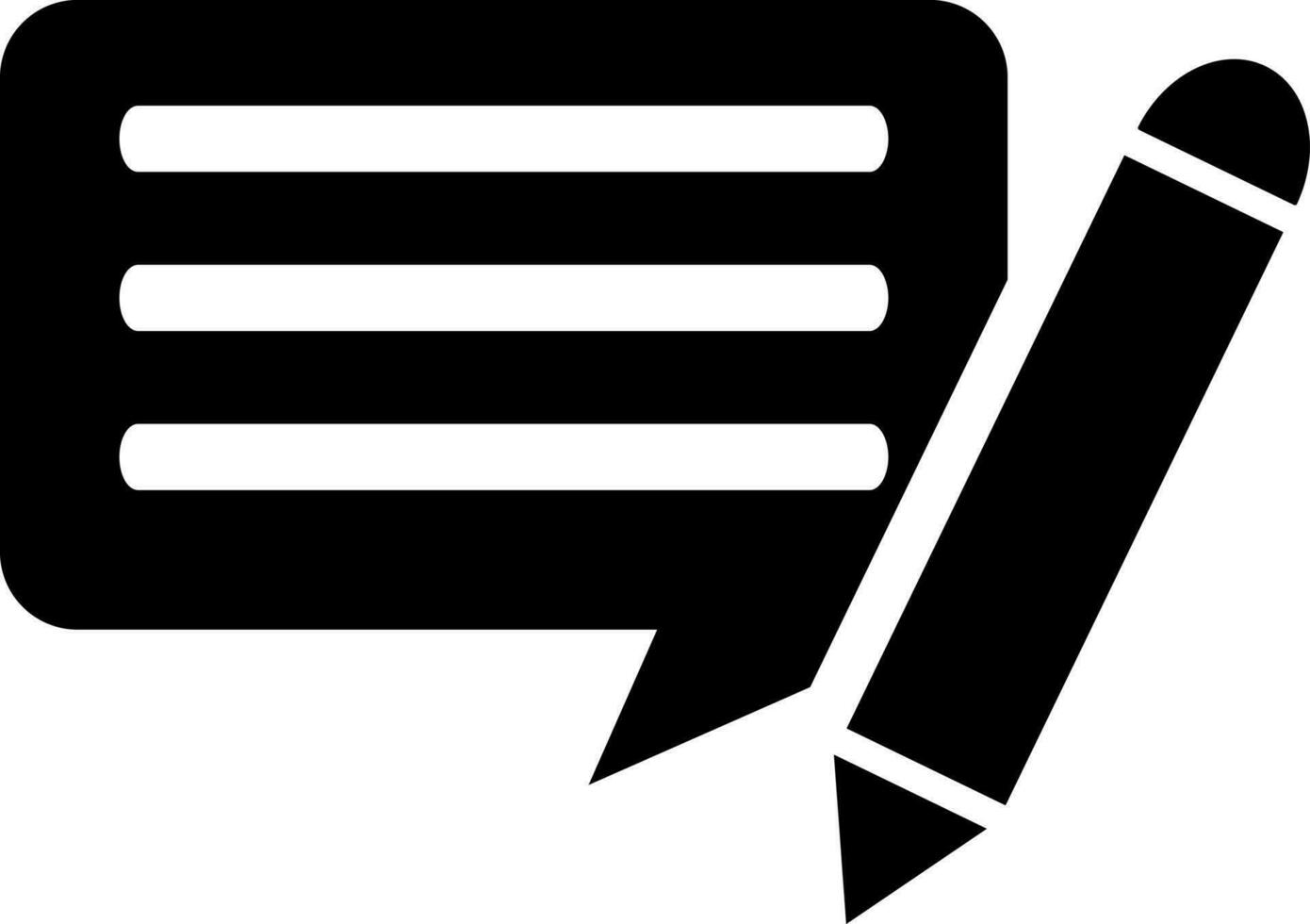 Write comment icon in Black and White color. vector