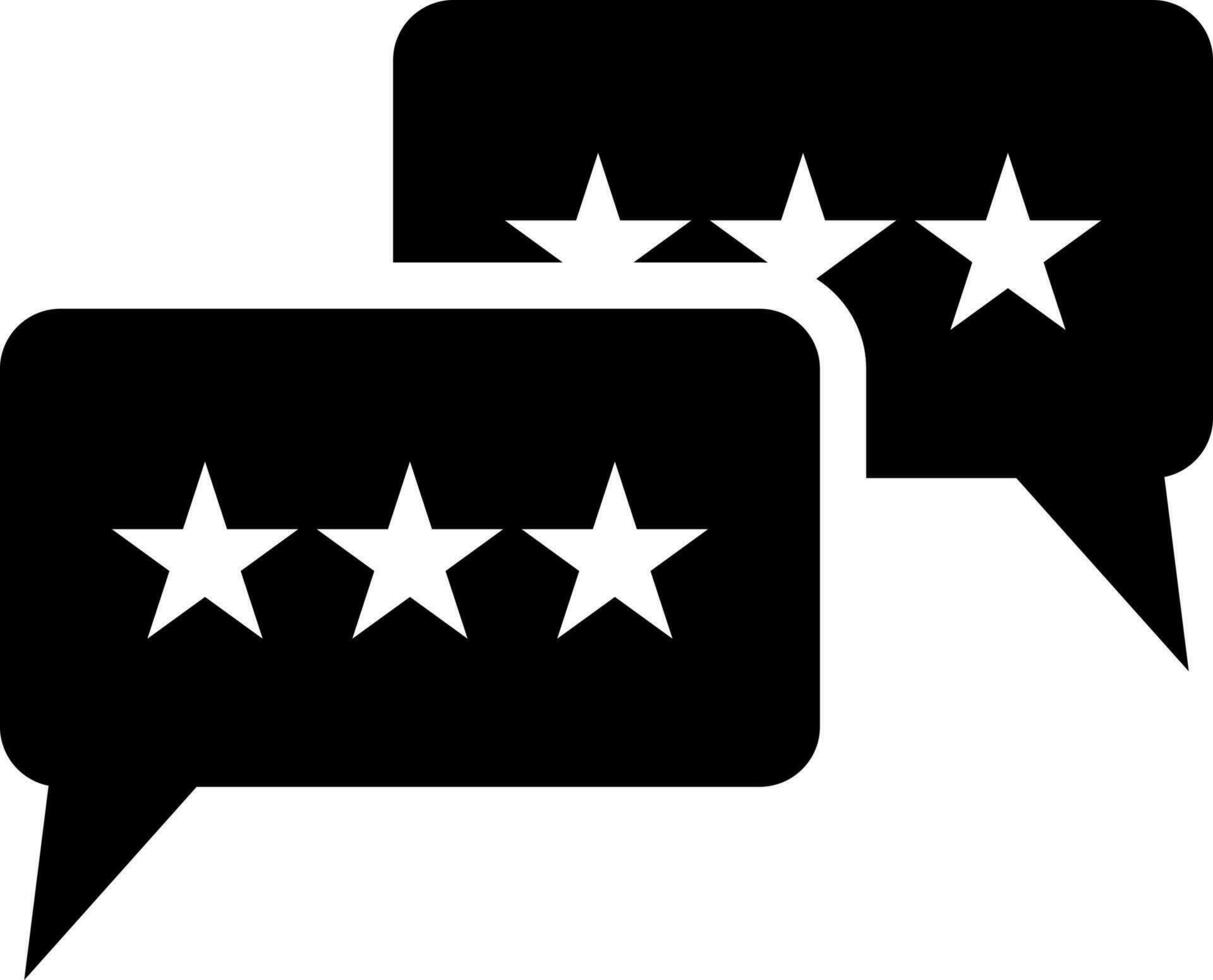 Glyph icon or symbol of star rating reviews. vector