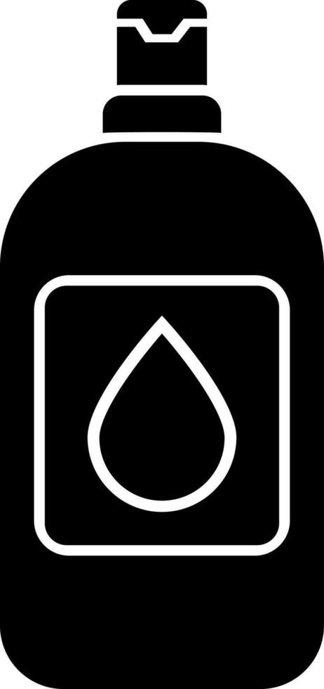 Black and White shampoo bottle in flat style. vector