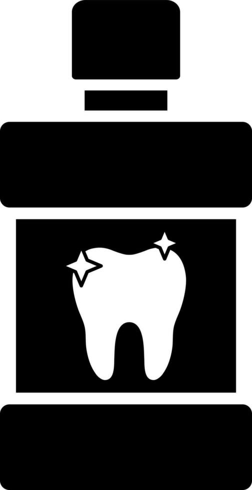 Black and White illustration of mouthwash icon. vector