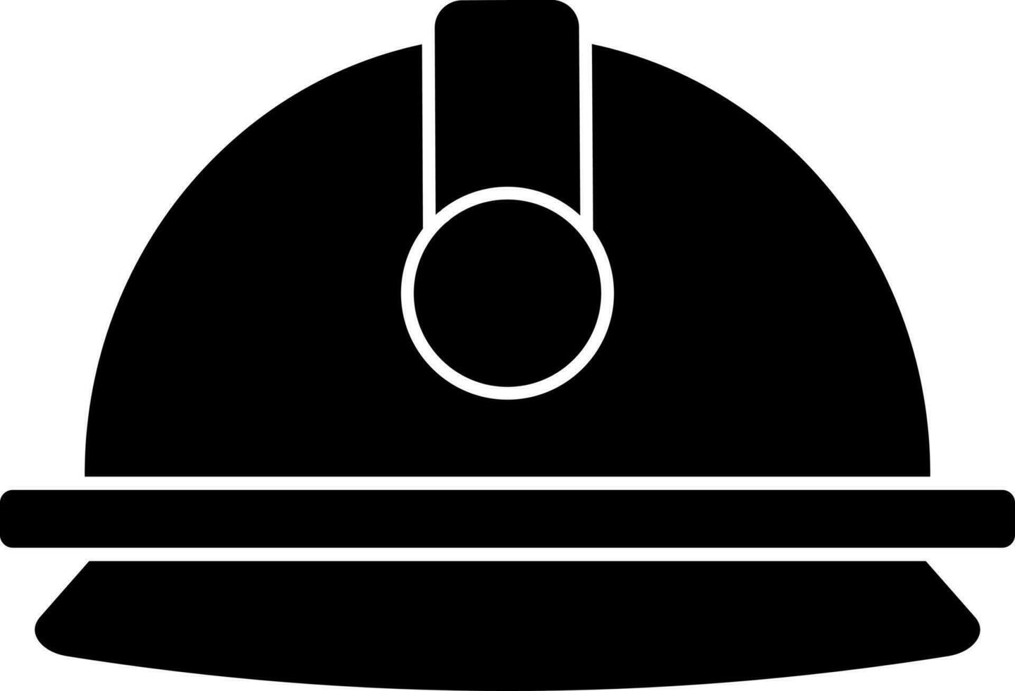 Glyph icon or symbol of construction helmet. vector