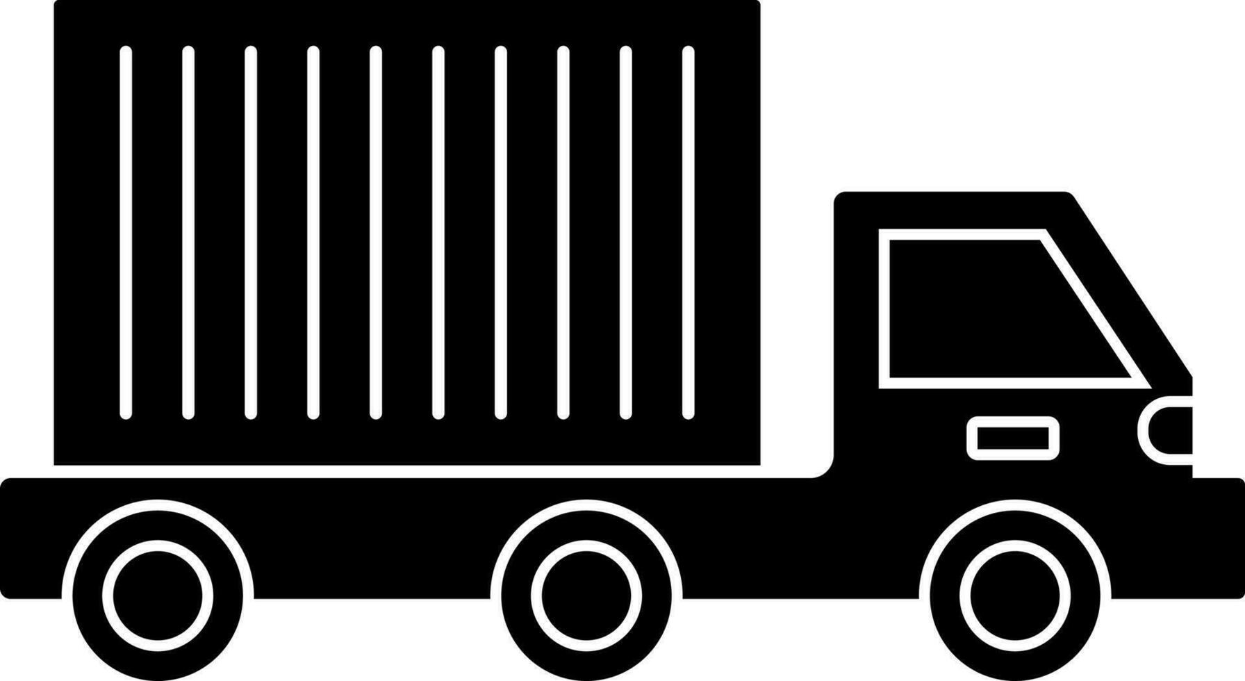 Black and White truck icon or symbol. vector
