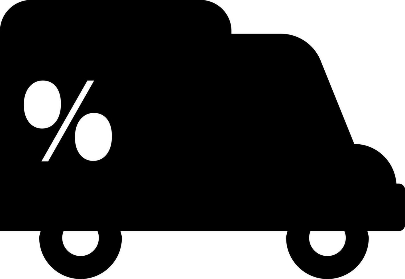 Truck shipping discount icon in Black and White color. vector