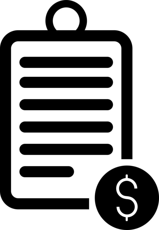 Glyph invoice icon in flat style. vector