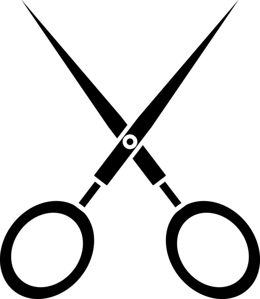 Black scissors on white background. vector