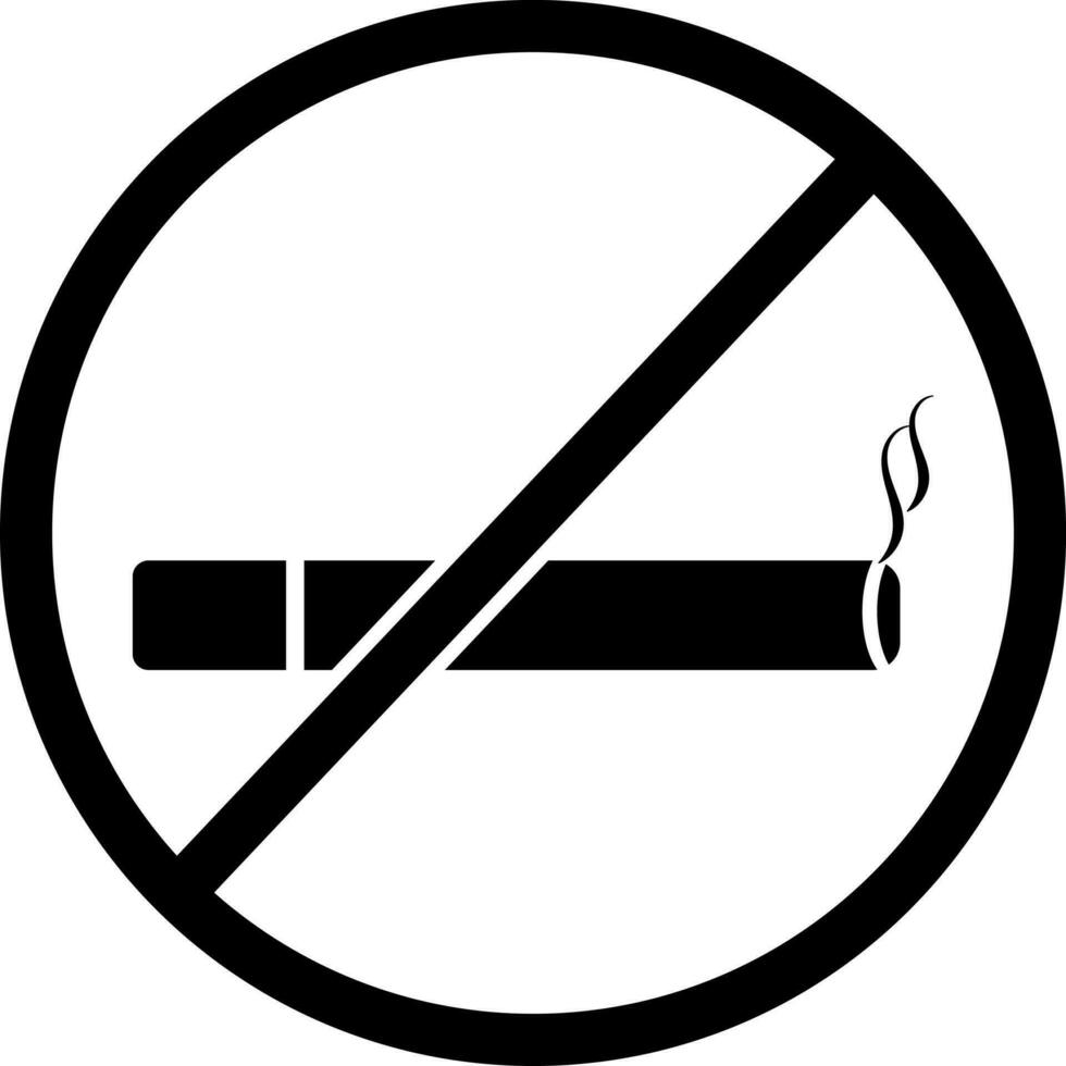 No smoking sign in black color. vector