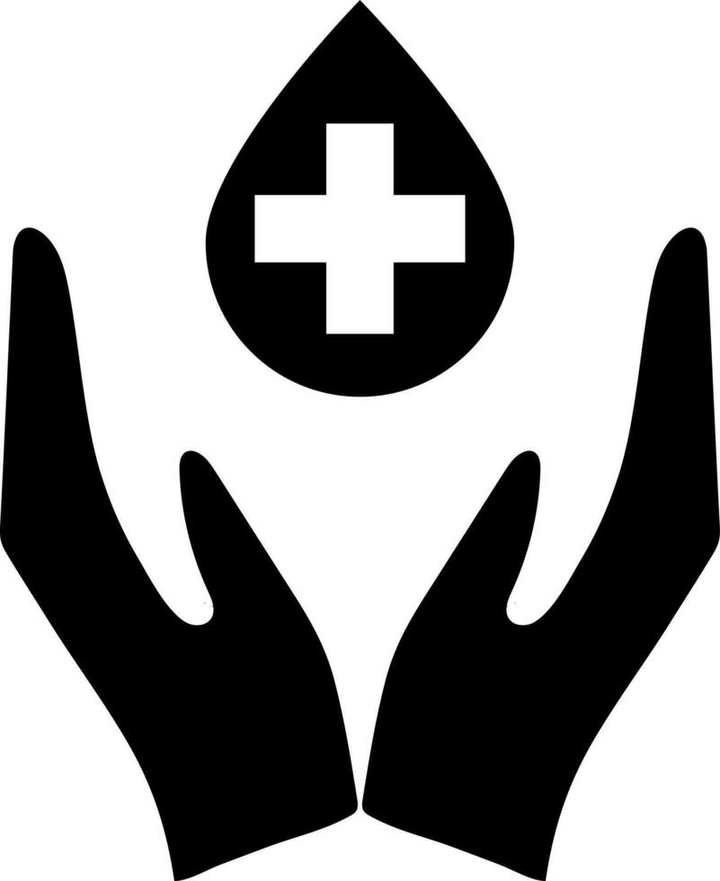 Glyph icon or symbol of blood donation. vector