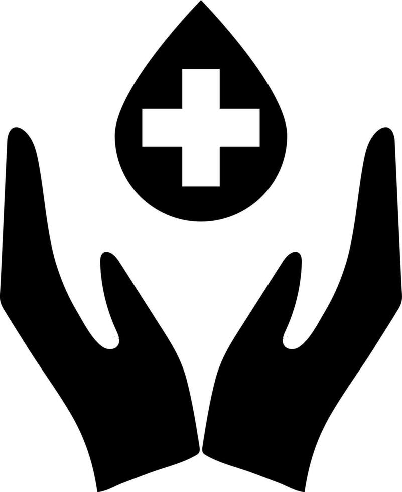 Glyph icon or symbol of blood donation. vector