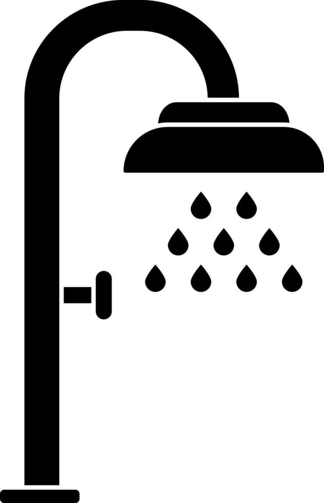 Black shower on white background. vector