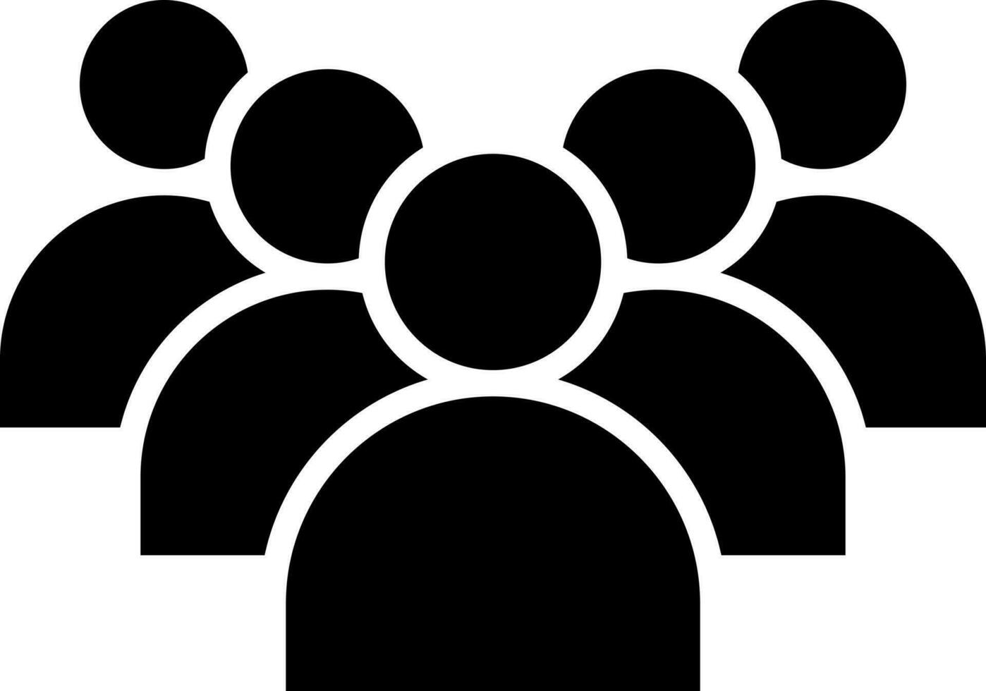 unidad o multitud icono en negro y blanco color. vector