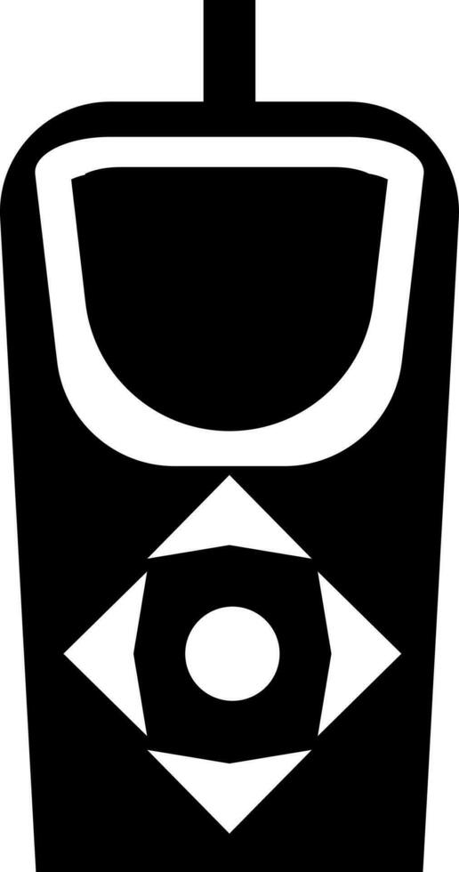 Black and White icon of blood machine for diabetes checking. vector