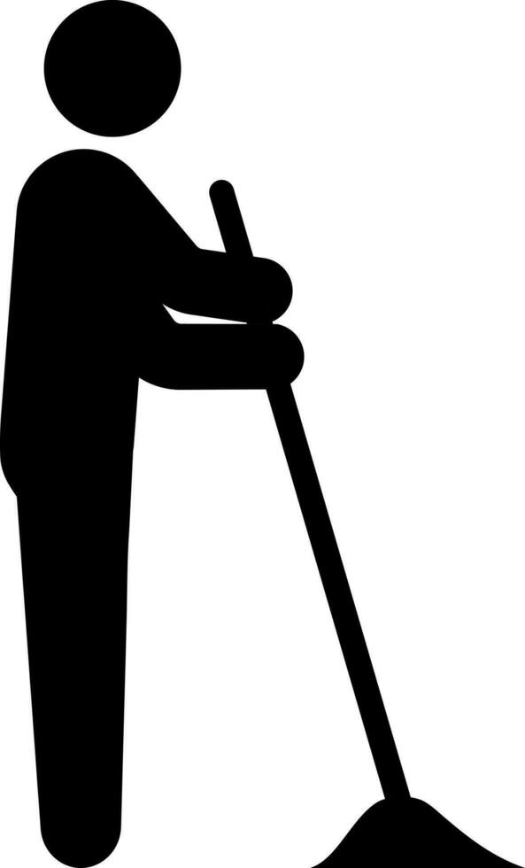 Sweeping person sign or symbol. vector