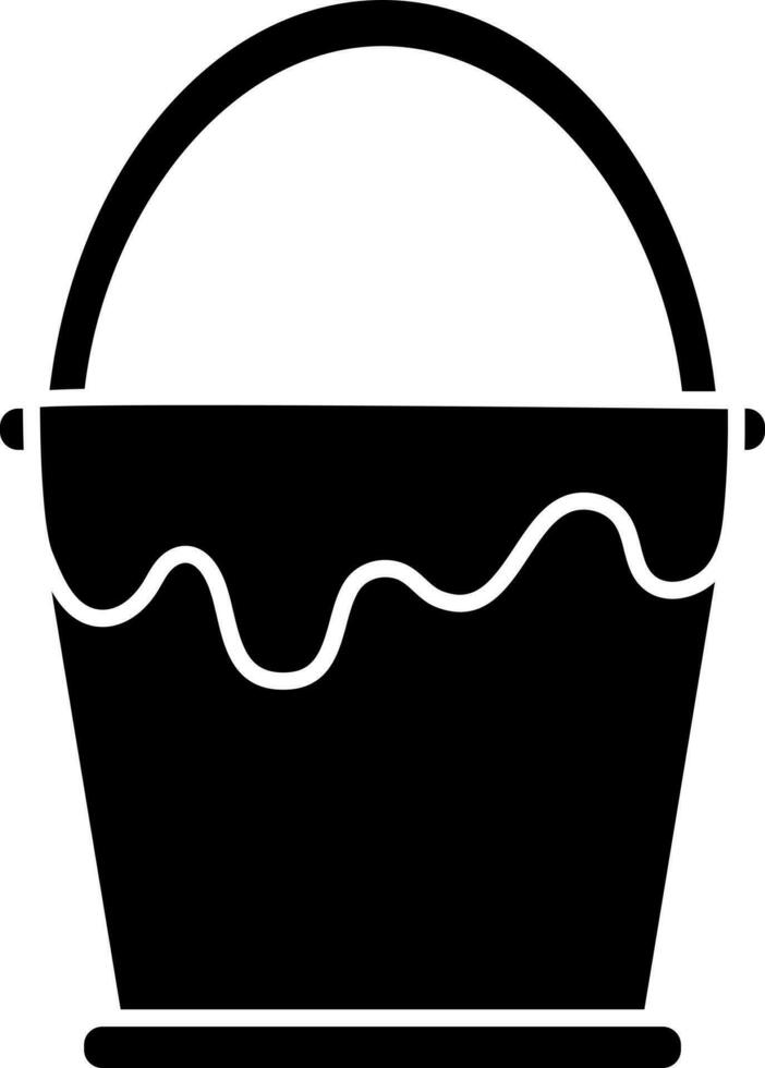 Vector sign or symbol of paint bucket in Black and White color.