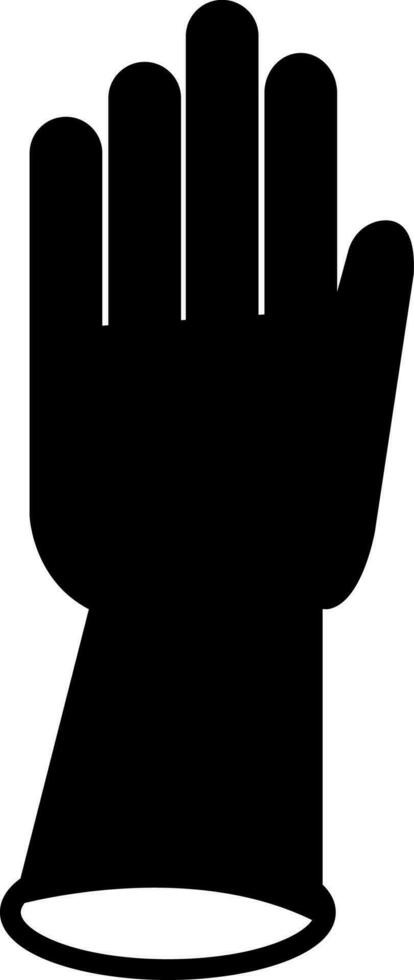 Black glove in flat design. vector