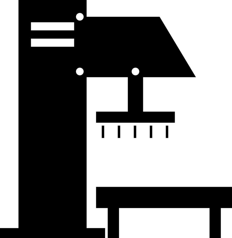 X ray machine with bed in Black and White color. vector