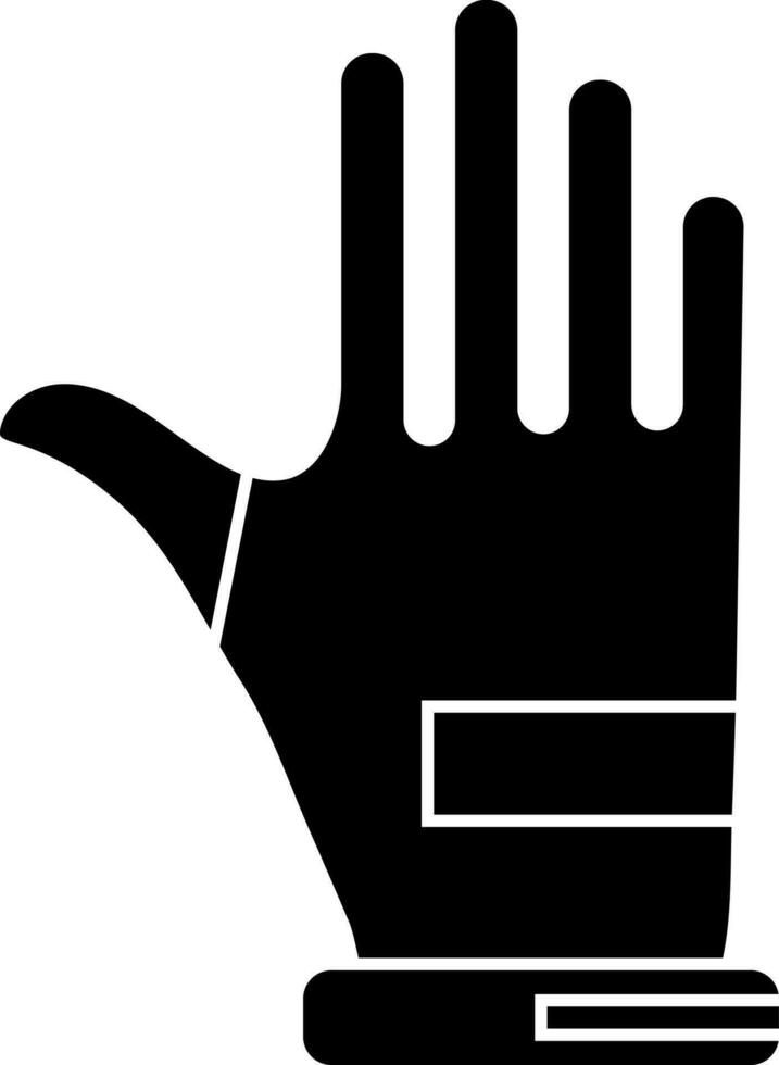 Black and White sports gloves icon in flat style. vector