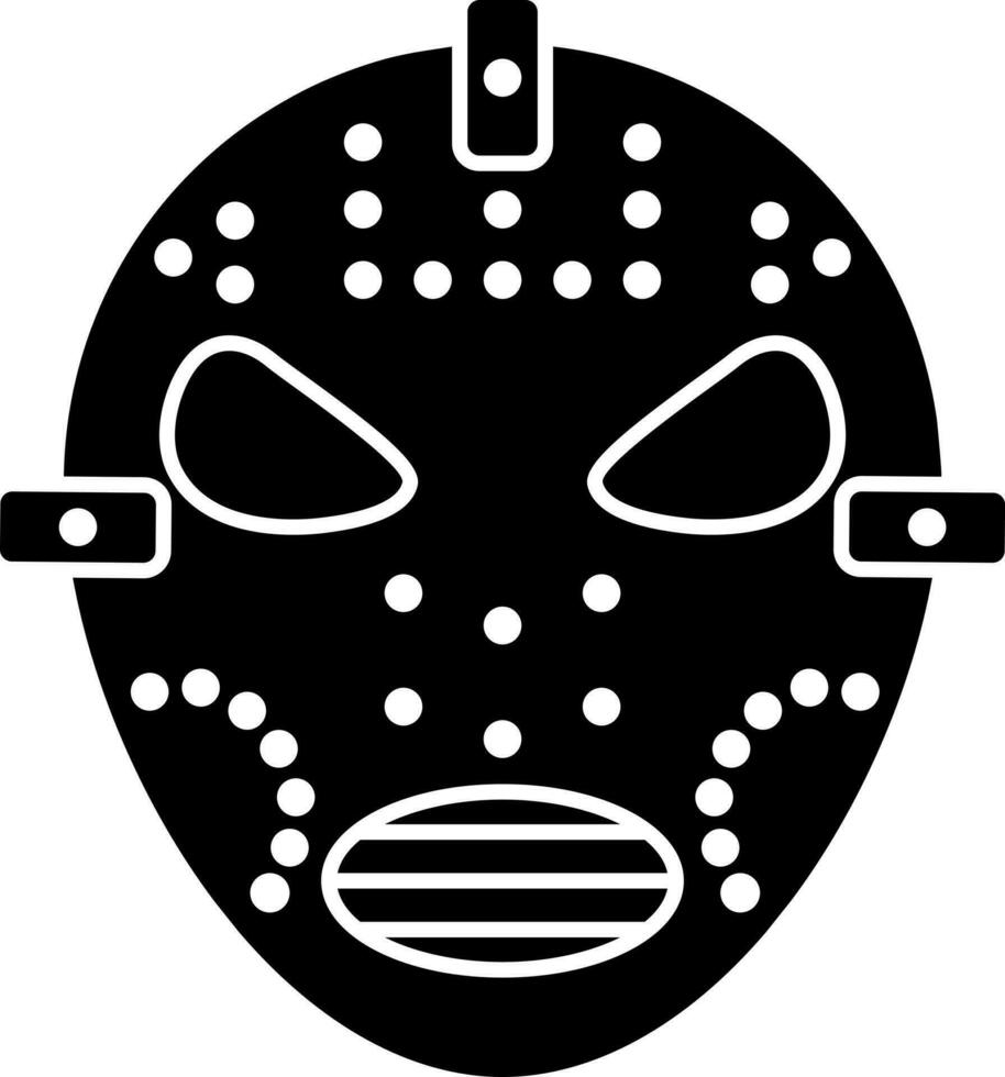 glifo hockey máscara icono o símbolo. vector