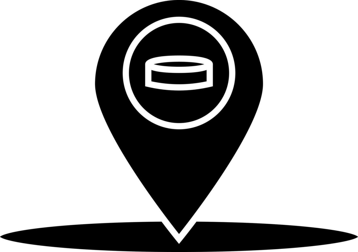 negro y blanco ilustración de ubicación centrar icono para hockey juego. vector