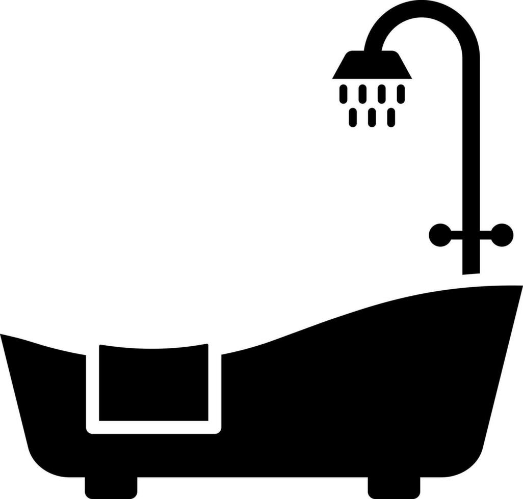 Flat style bathtub icon or symbol. vector
