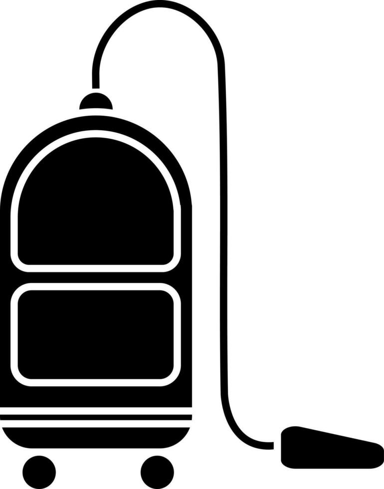 Glyph icon or symbol of vacuum cleaner. vector