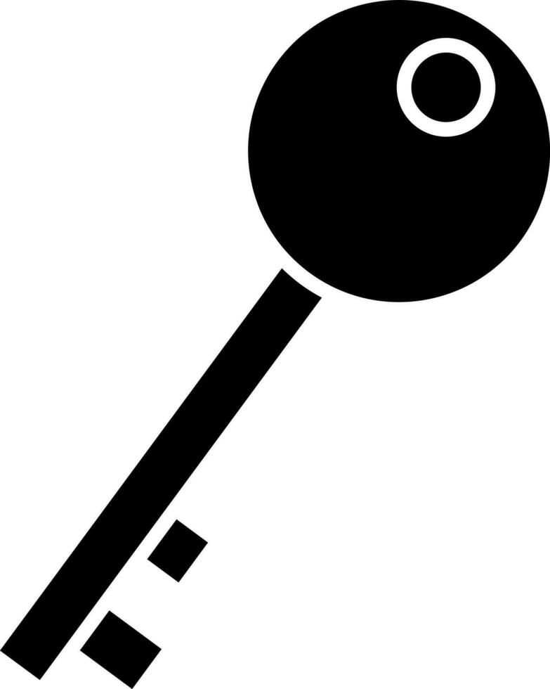 Black and White key icon or symbol. vector