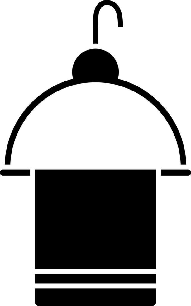 Hanger with towel, hygine icon in Black and White color. vector