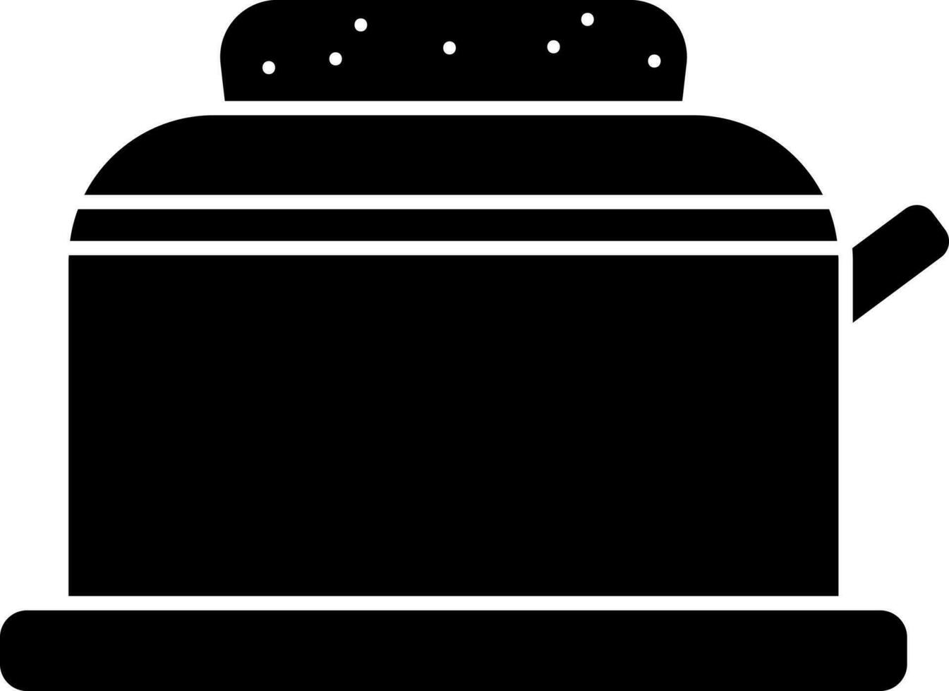 Isolated toaster glyph icon or symbol. vector