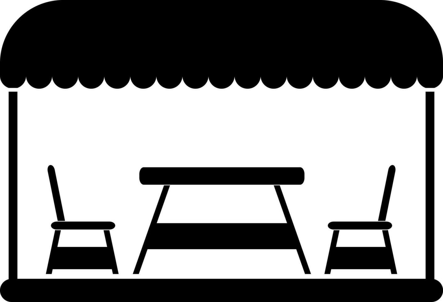 Illustration of black dining table icon or symbol. vector