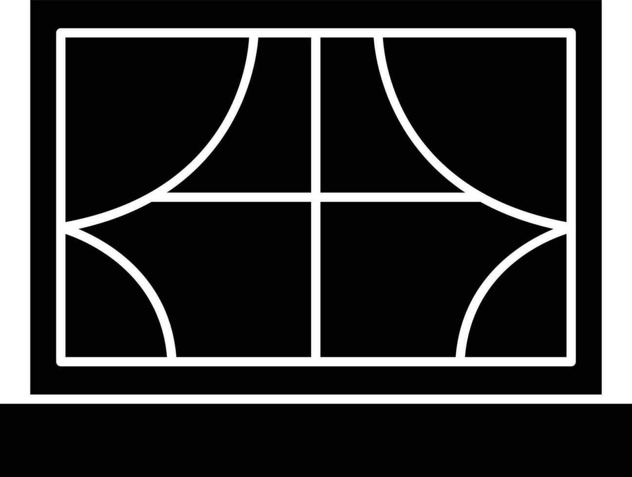 Black and White window icon or symbol. vector