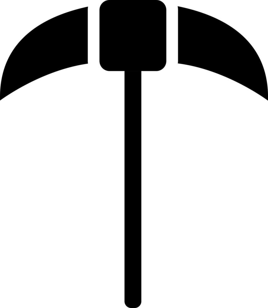 Pickaxe glyph icon or symbol. vector