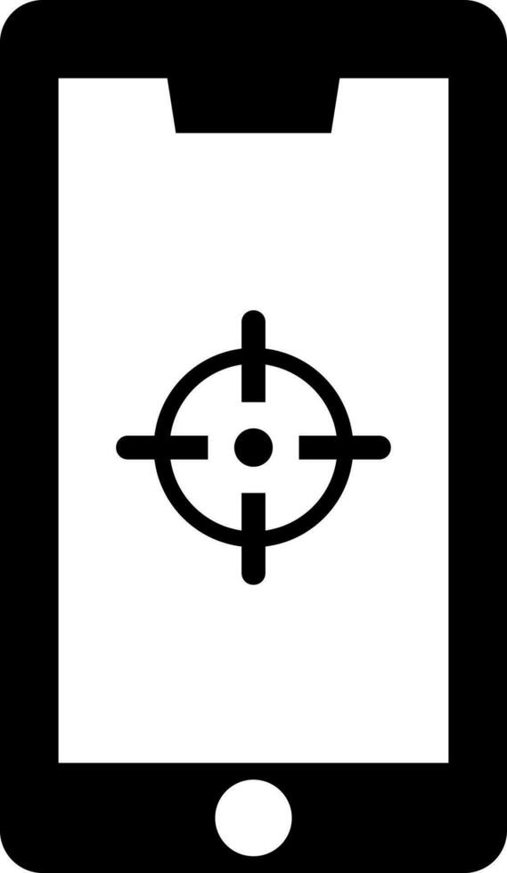 Shooting game target in smartphone icon. vector