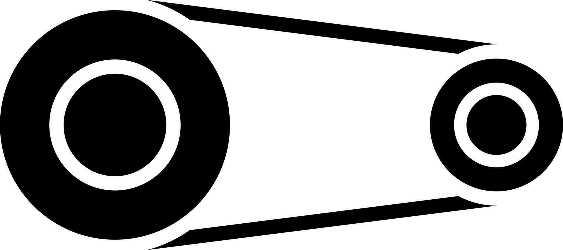 Engine belt icon in Black and White color. vector