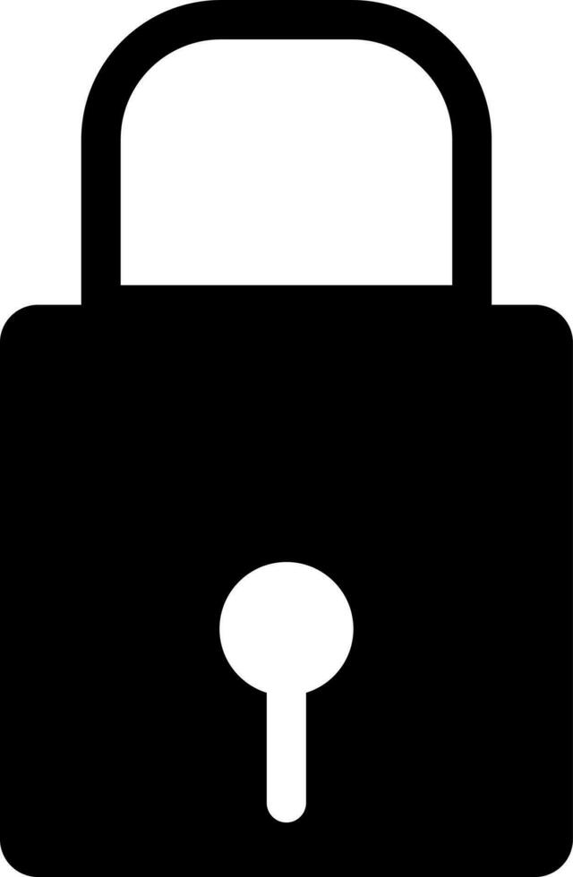 Black and White illustration of lock icon. vector