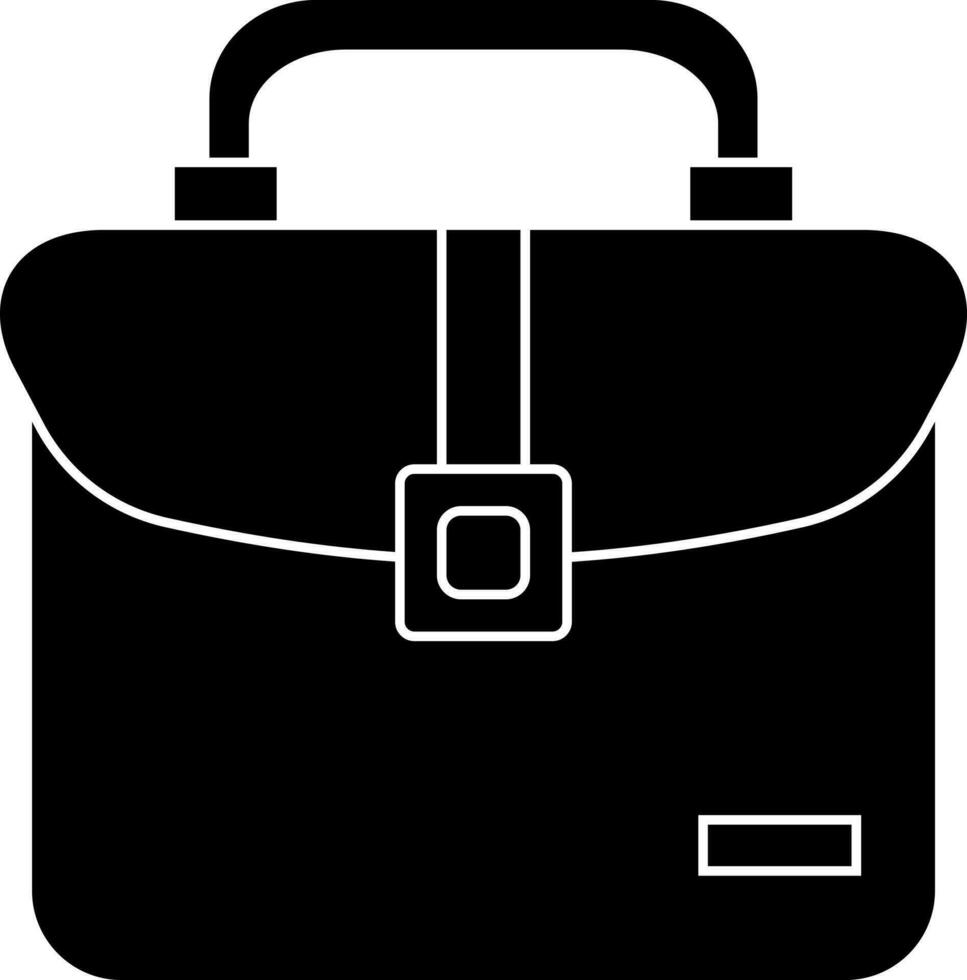 Briefcase glyph icon in Black and White color. vector