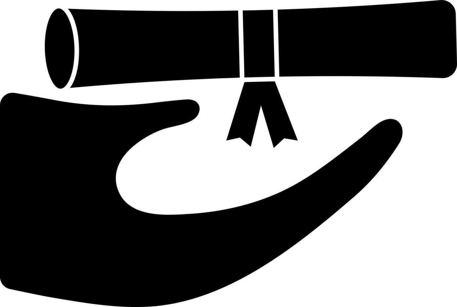 Graduation degree glyph sign or symbol. vector