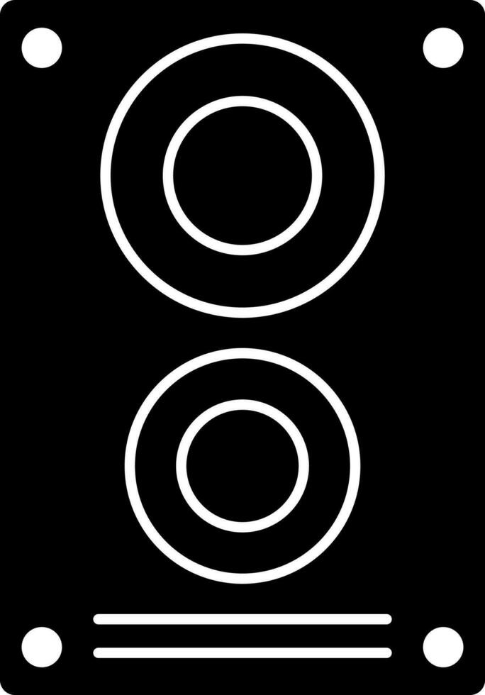 Flat style sound speaker icon in Black and White color. vector
