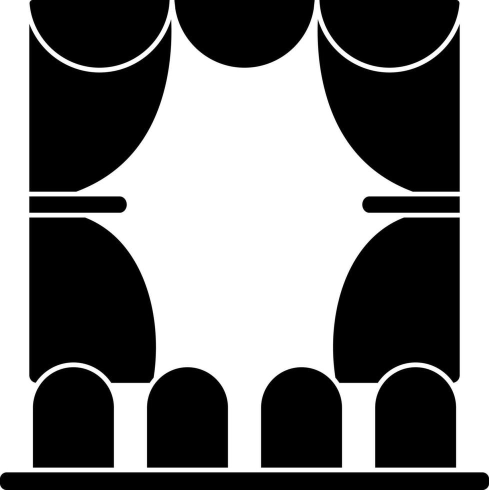 Flat style stage icon in Black and White color. vector
