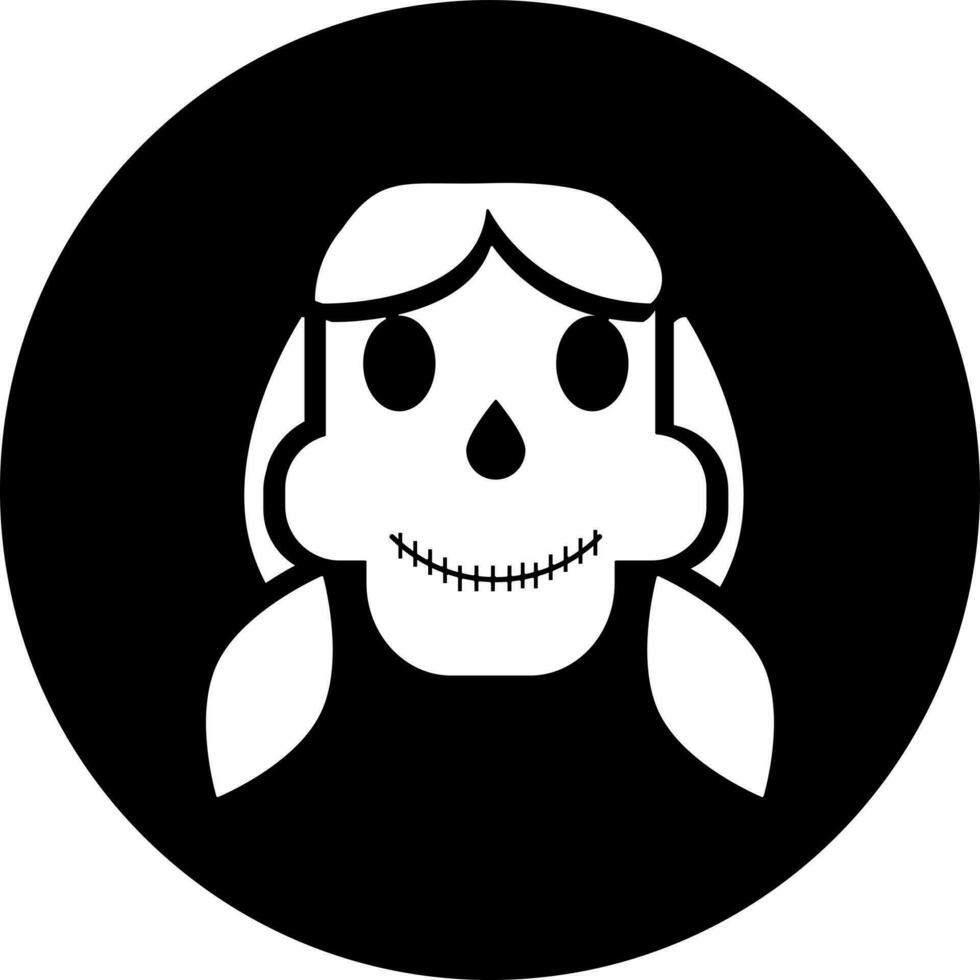 glifo catrina icono en plano estilo. vector