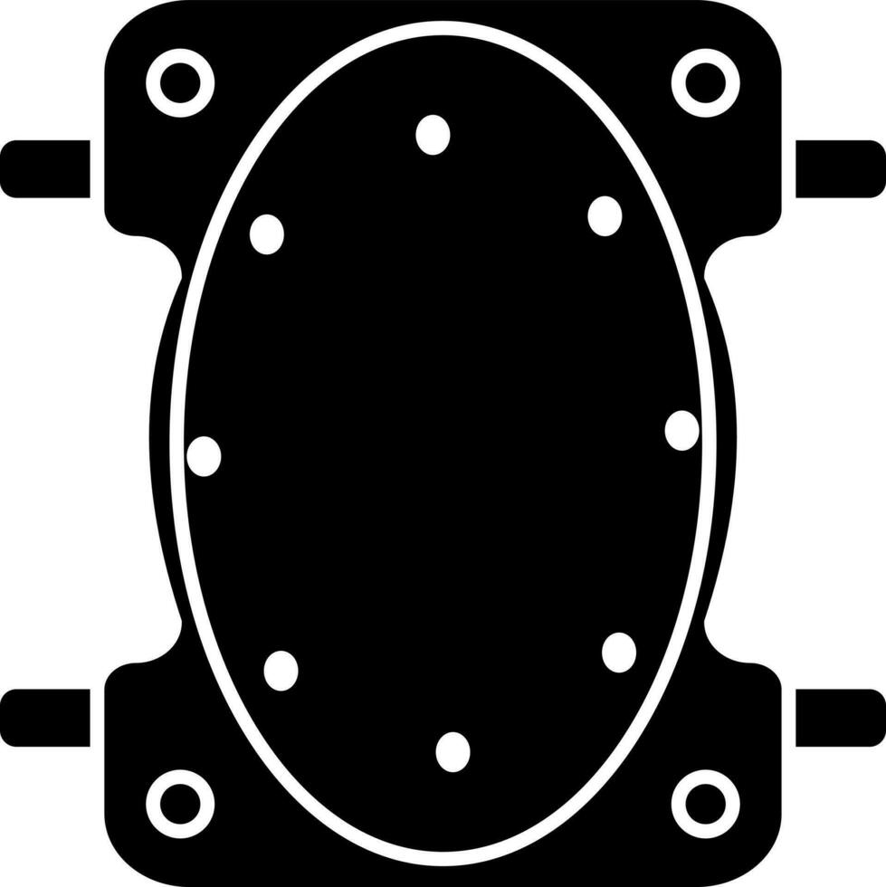 Black and White illustration of knee pad icon. vector