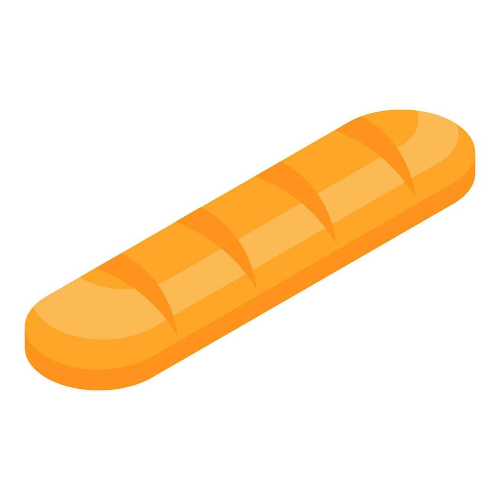 Baguette bread icon in orange color. vector