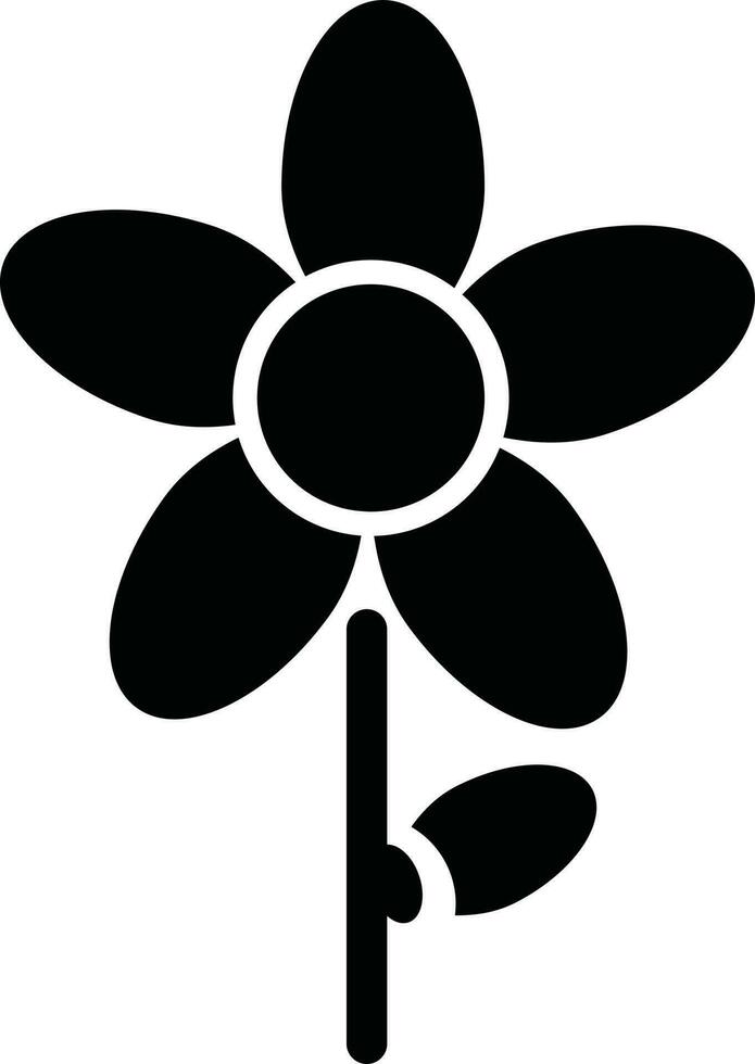 Illustration of Flower icon in Black and White color. vector