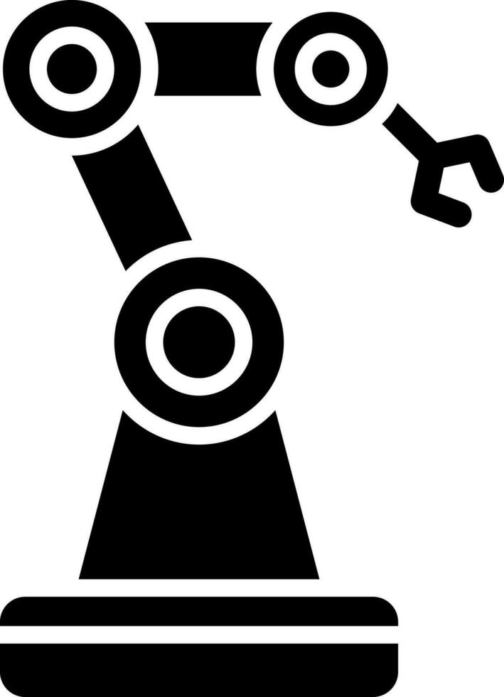 industrial robot icono en plano estilo. vector