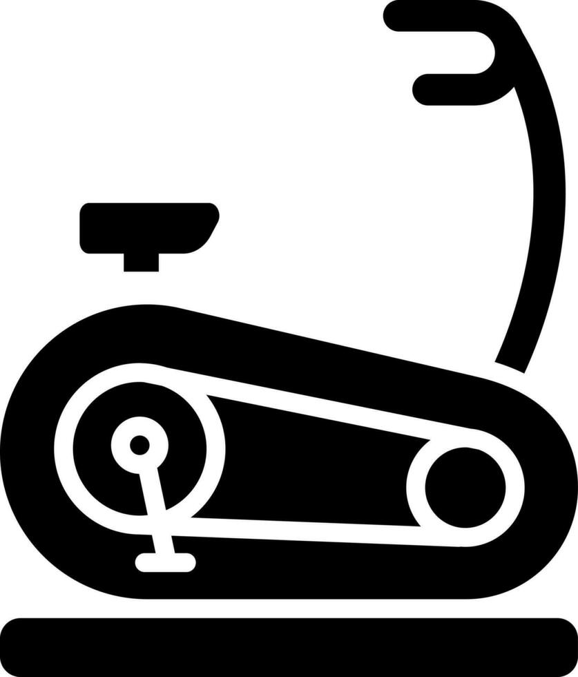 Stationary bike icon in Black and White color. vector