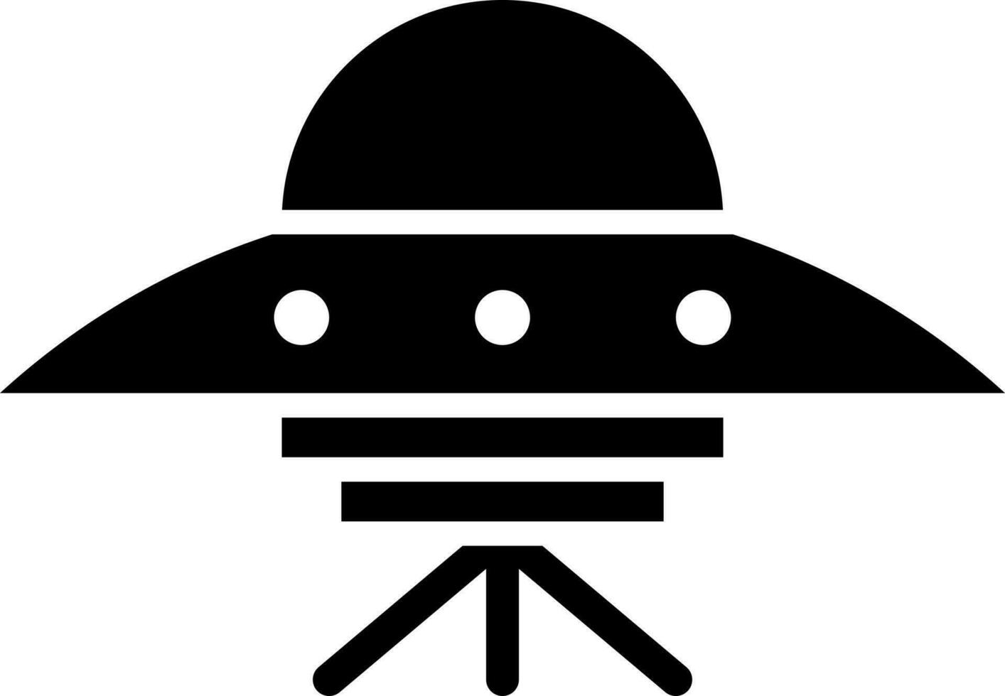 Alien spaceship icon in flat style. vector